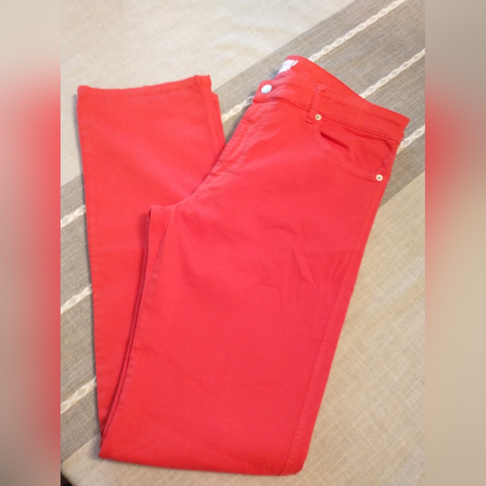 Fabrizio Gianni Red straight leg pants with stretch Size36
